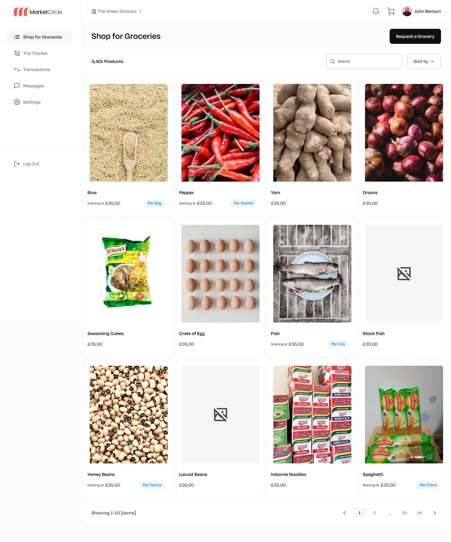 Member shop for groceries